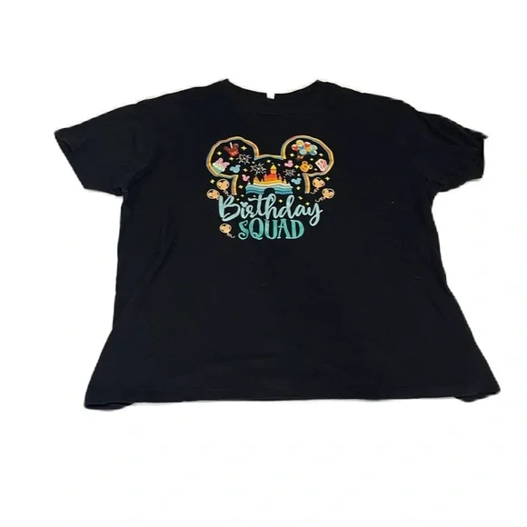 Black Birthday Squad Graphic T-Shirt Short Sleeve XL - Picture 2 of 5